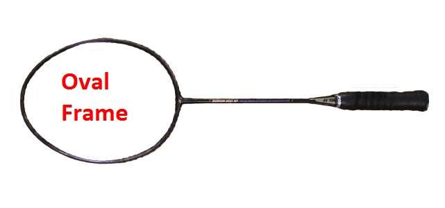 oval shape badminton racket